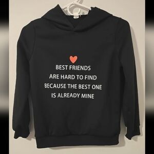 NWOT SET of 2 Best Friends Hoodies Valentines Pink And Black Size 9/10 Hearts